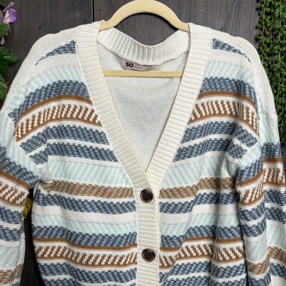 💙2/$40💙SO Woven Button Down Long Sleeve Cardigan Size Small - Picture 5 of 15